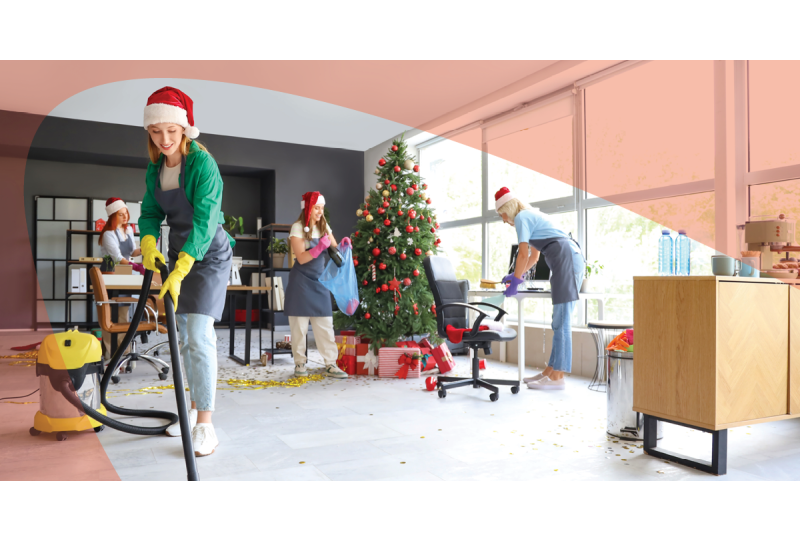 janitorial team cleaning for holidays