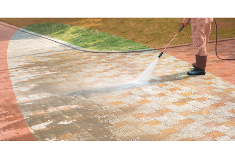 pressure washing outdoor pavement