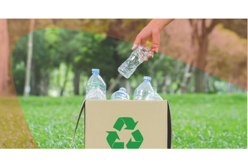 Empty plastic bottles being recycled