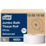 Product Tork® T1 Advanced Jumbo Bath Tissue Roll - White 2-Ply 6x1600'