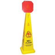 Product Caution Wet Floor Safety Cone - Yellow/Red 4-Sided