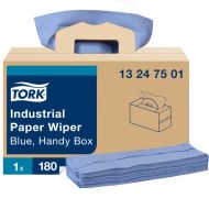 Product Tork® W7 Industrial Handy-Box Paper Wiper - Blue 4-Ply 180 Sheets