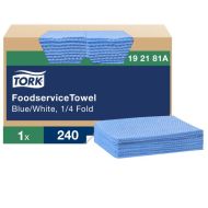 Product Tork® Foodservice 1/4 Fold Cleaning Towel - Blue 240 Sheets