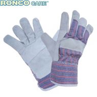 Product Ronco® Leather Fitter Glove w/ Patch Palm - Large Blue/Grey