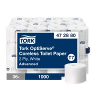 Product Tork OptiServe® T7 Coreless Toilet Paper - White 2-Ply 36x1000 Sheets