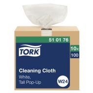Product Tork® W24 Pop-Up Box Cleaning Cloth - White 1-Ply 100/BX