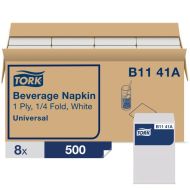 Product Tork® 1/4 Fold Beverage Napkin - White 8x500 Sheets