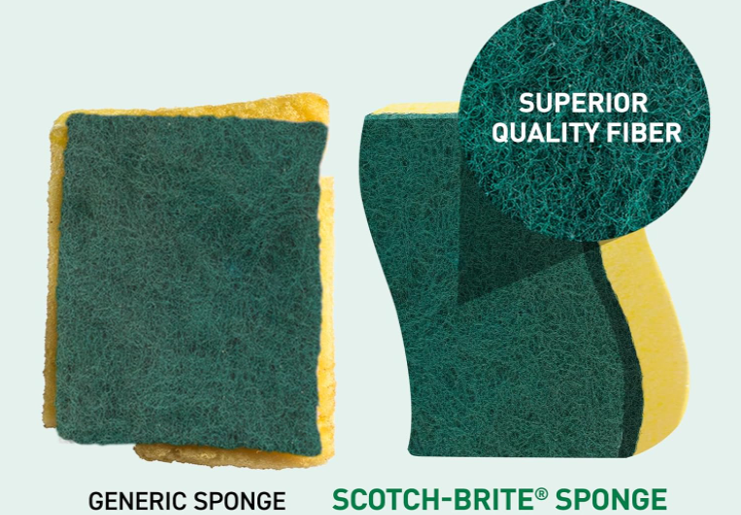 Scotch-Brite™ Medium Duty Scrub Sponge - Green/Yellow