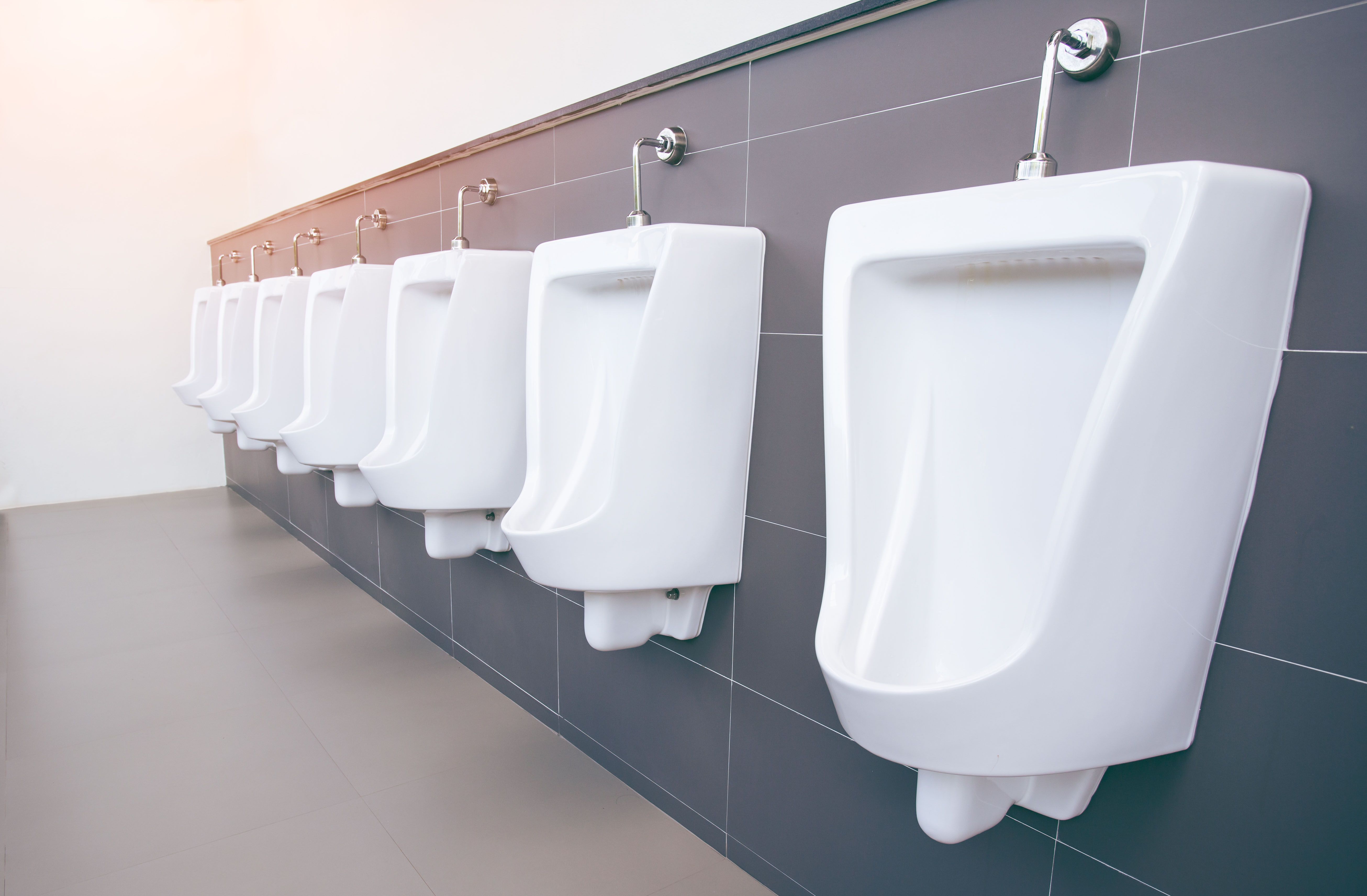 Urinal Screen with (Non-Para) Block - White/Blue 7