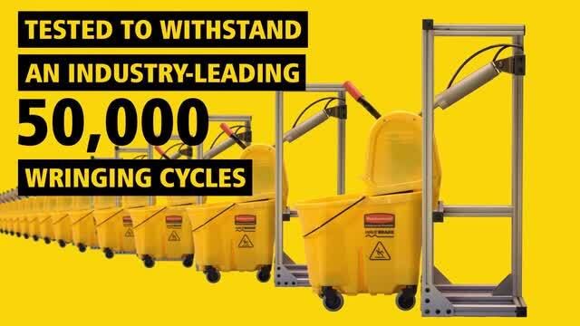 WaveBrake® Bucket & Down-Press Wringer - Yellow 35qt