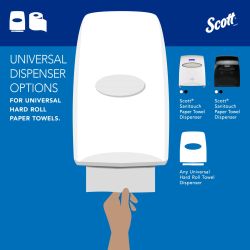 Scott® Essential Universal Hard Roll Towels - White 12x800’