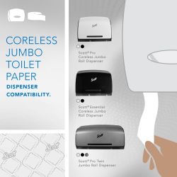 Scott® Coreless Jumbo Roll Toilet Paper - White 2-Ply 12x1150'