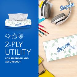  Surpass® Facial Tissue - White 2-Ply 30x100 Sheets