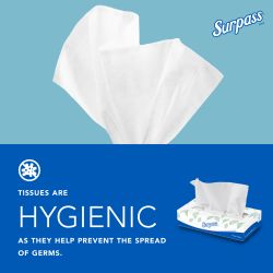  Surpass® Facial Tissue - White 2-Ply 30x100 Sheets