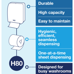 Swish® H80 Mechanical Hand Towel Roll Dispenser - Black
