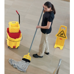 WaveBrake® Bucket & Down-Press Wringer - Yellow 35qt