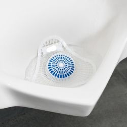 Urinal Screen with (Non-Para) Block - White/Blue 7