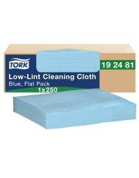 Product Tork® Flat Pack Low-Lint Cleaning Cloth - Blue 250 Sheets