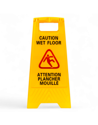 Product Caution Wet Floor Safety Sign - Yellow 12"x24"
