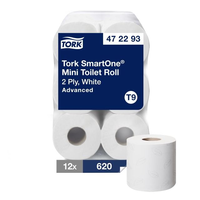 Product Tork® SmartOne Mini Toilet Paper Rolls - 2-Ply 12x620 Sheets