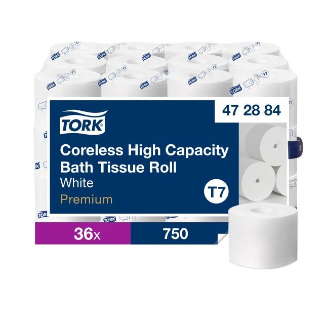 Product Tork® T7 Coreless High-Capacity Toilet Paper - White 2-Ply 36x750 Sheets
