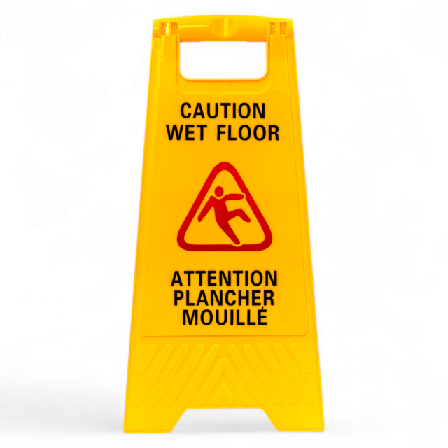 Product Caution Wet Floor Safety Sign - Yellow 12"x24"