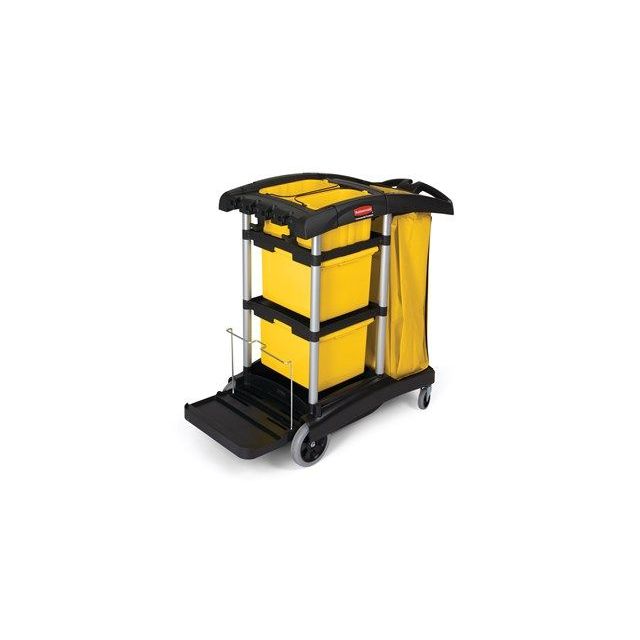 Product Rubbermaid® High Capacity Janitor Cart w/ Bins - Black