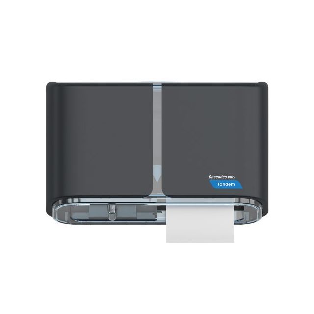 Product Cascades Pro Tandem® High-Capacity Toilet Paper Dispenser - Dark Grey