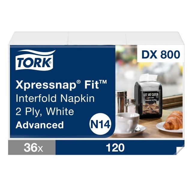 Product Tork Xpressnap Fit® N14 Dispenser Napkin - White 36x120 Sheets
