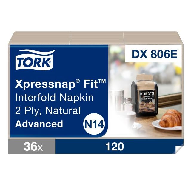 Product Tork Xpressnap Fit® N14 Dispenser Napkin - Natural 36x120 Sheets