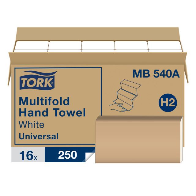 Product Tork® H2 Universal Multifold Hand Towel - White 1-Ply 16x250 Sheets