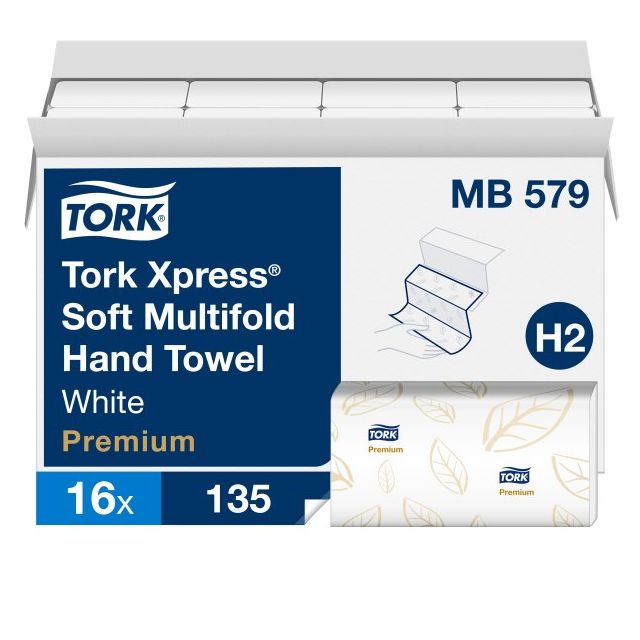 Product Tork Xpress® H2 Soft Multifold Hand Towel - White 2-Ply 16x135 Sheets