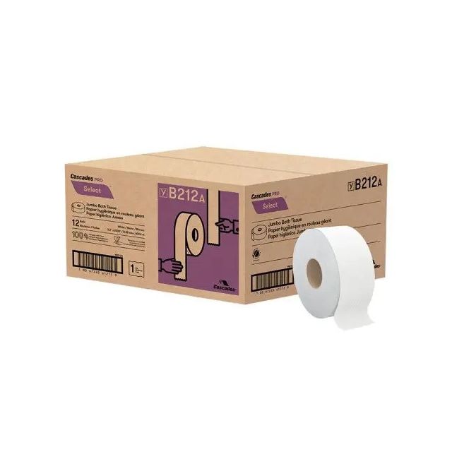 Product Cascades PRO Select® Jumbo Roll Bath Tissue - White 1-Ply 12x2000'