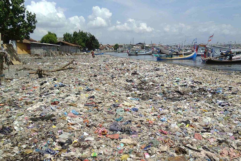 Product Beach covered in ocean bound plastic